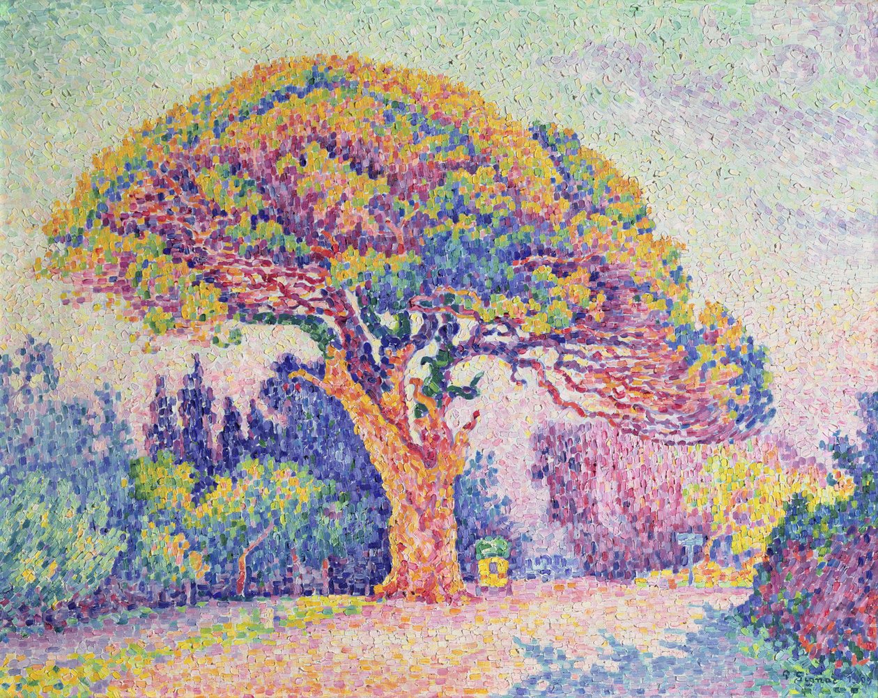 De Pijnboom in St. Tropez, 1909 door Paul Signac