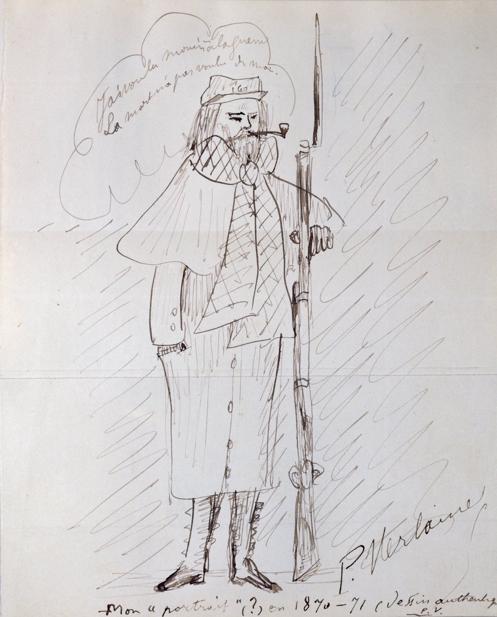 Zelfportret als soldaat, 1870-71 door Paul Verlaine