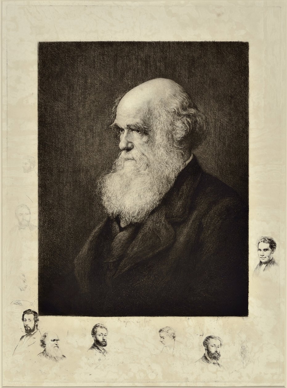 Charles Robert Darwin door Paul Adolphe Rajon