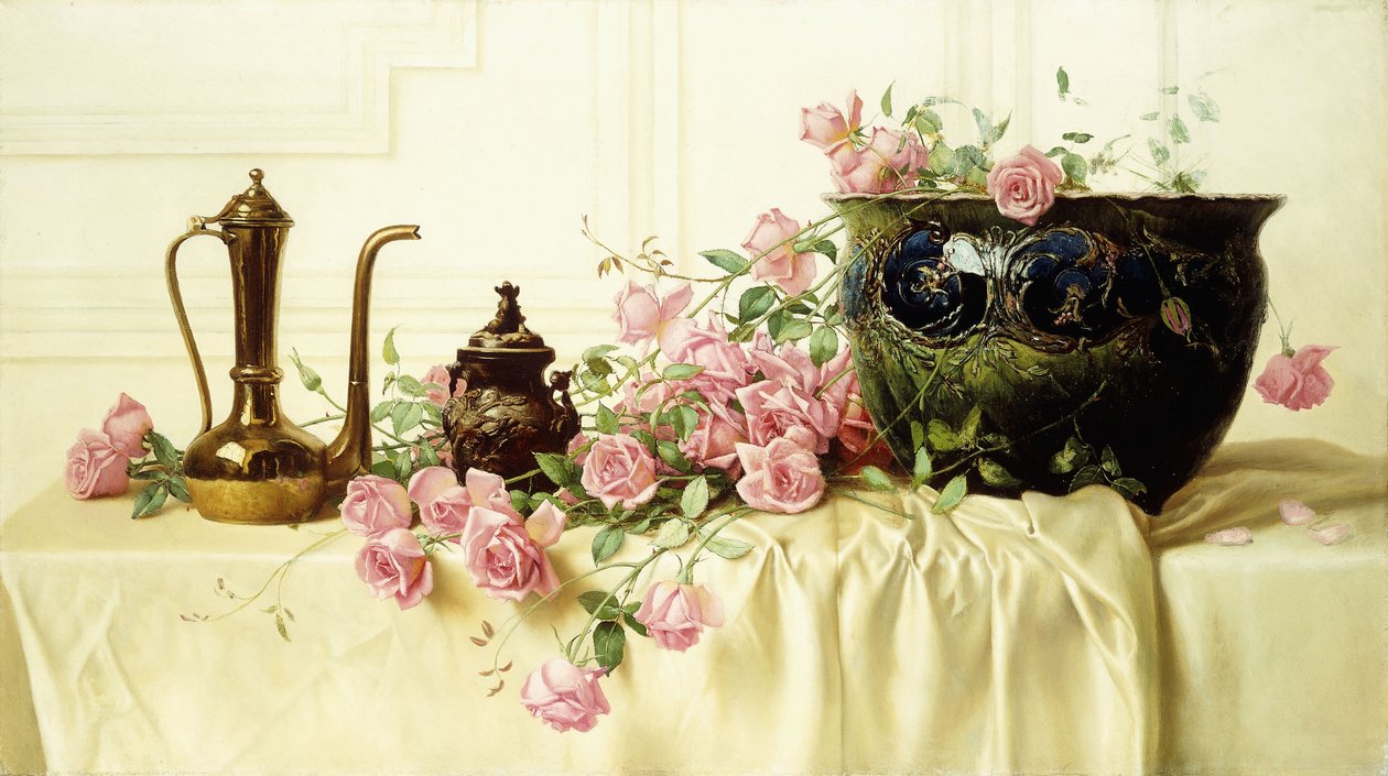 Roze rozen door Paul Alfred de Curzon