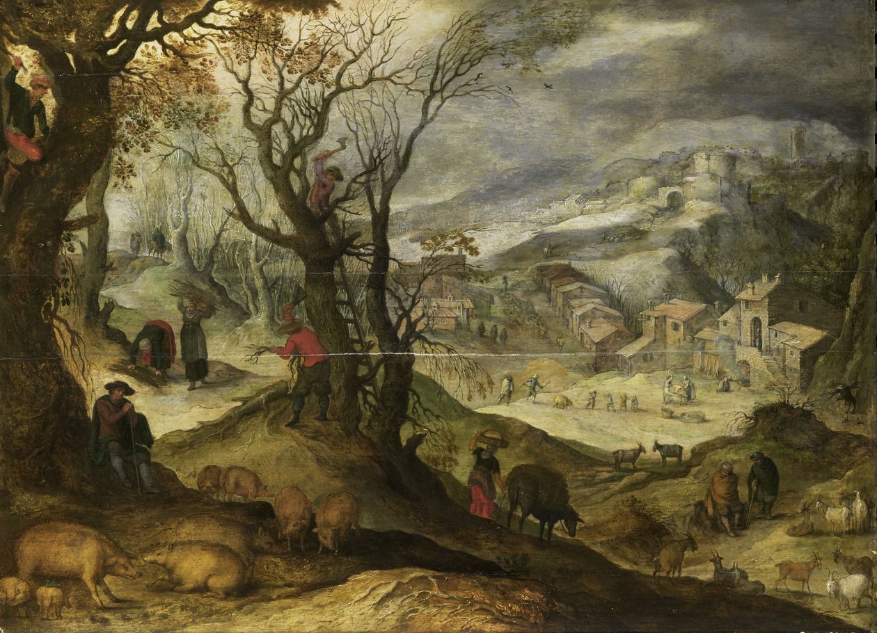 Winterlandschap door Paul Bril (copy after)