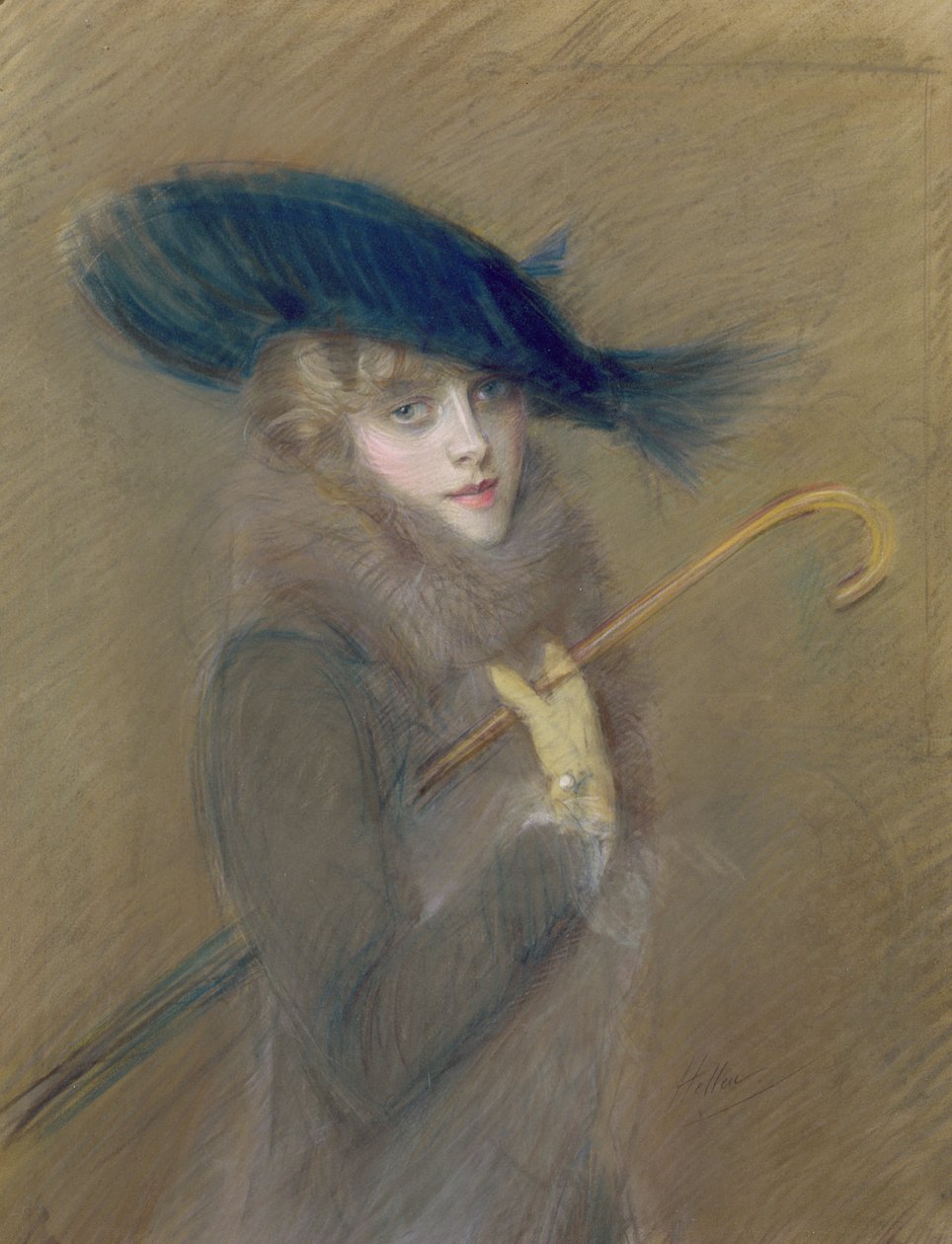 Elegante dame door Paul Cesar Helleu