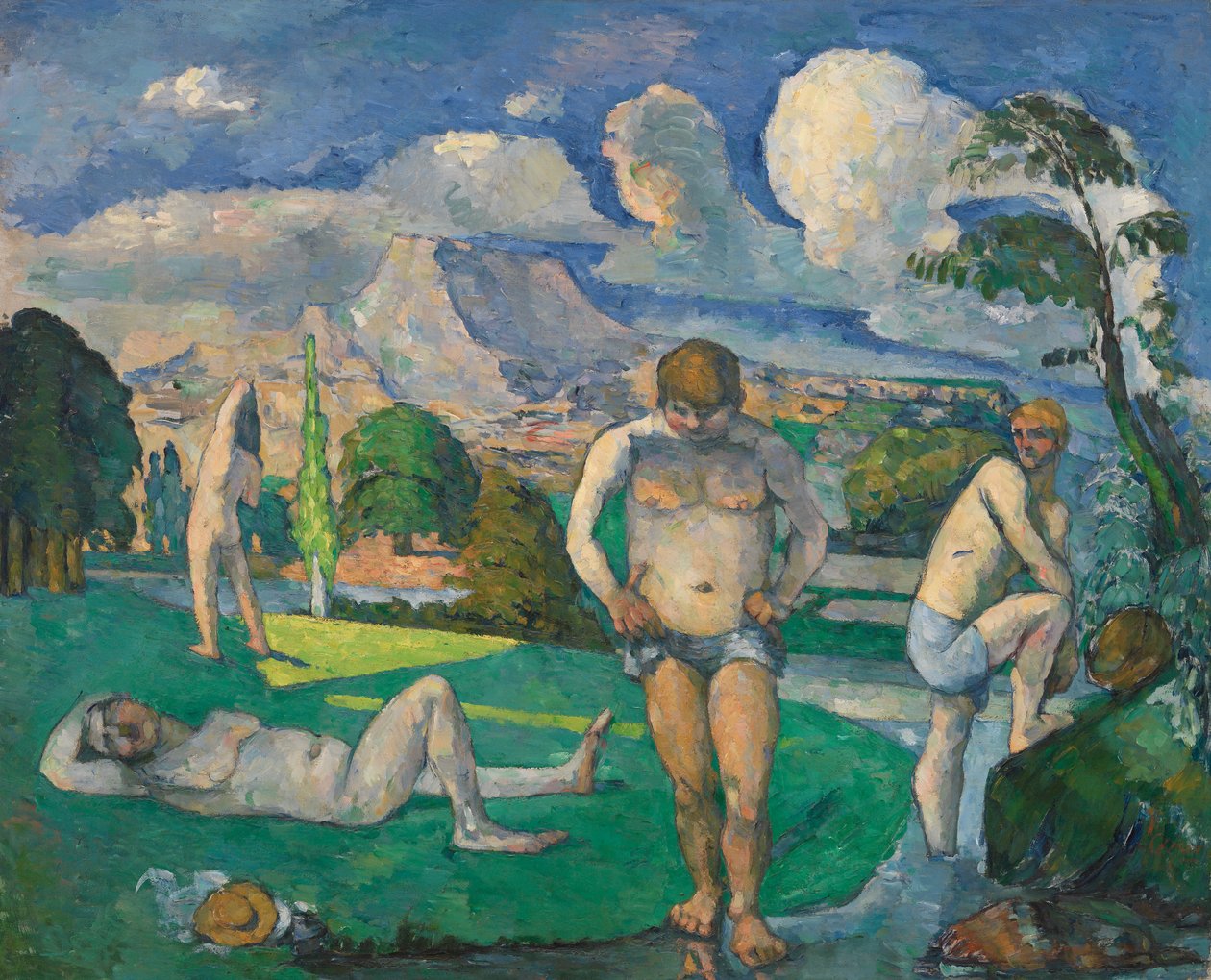 Badhuisgangers in Rust door Paul Cézanne