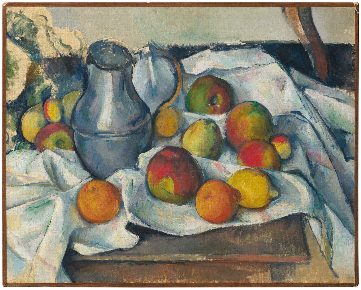 Bouilloire et Fruits door Paul Cézanne