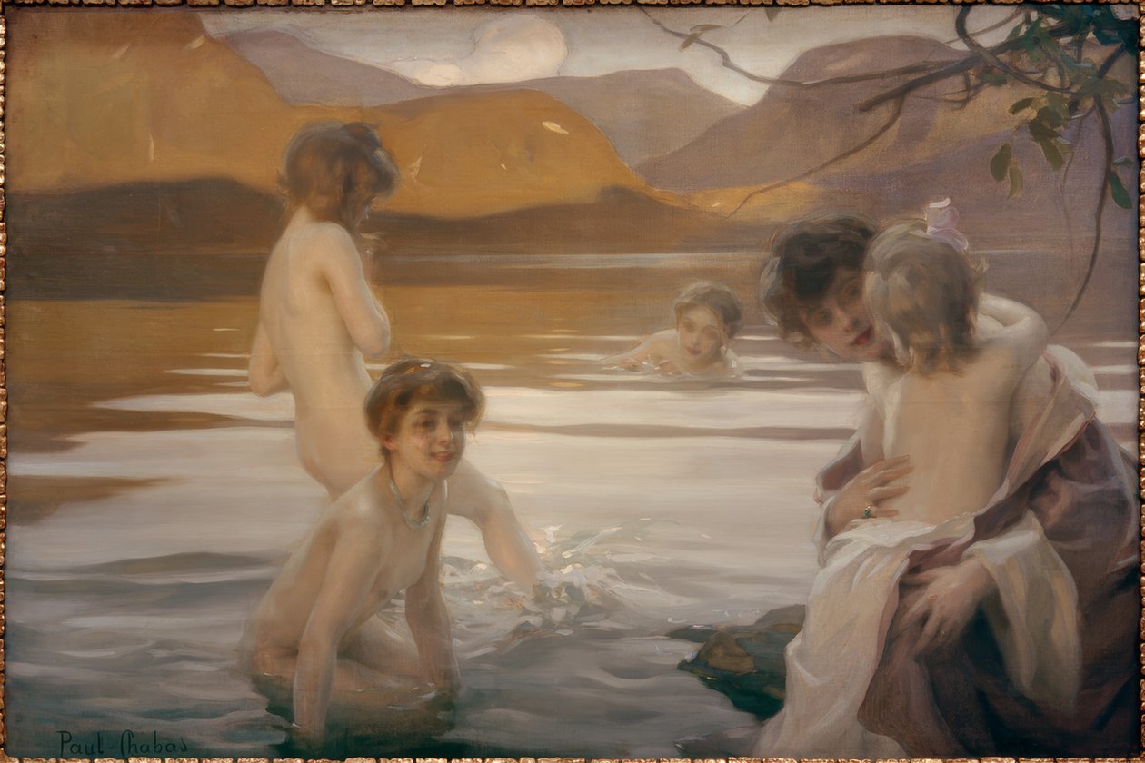 Eerste Bad door Paul Chabas