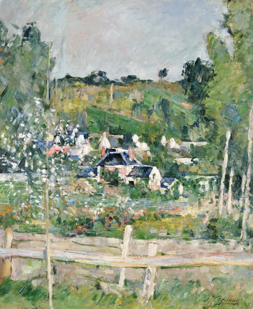 Een uitzicht op Auvers-sur-Oise, Het hek, ca. 1873 door Paul Cézanne