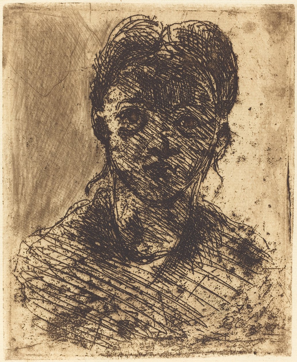 Buste van een meisje door Paul Cézanne
