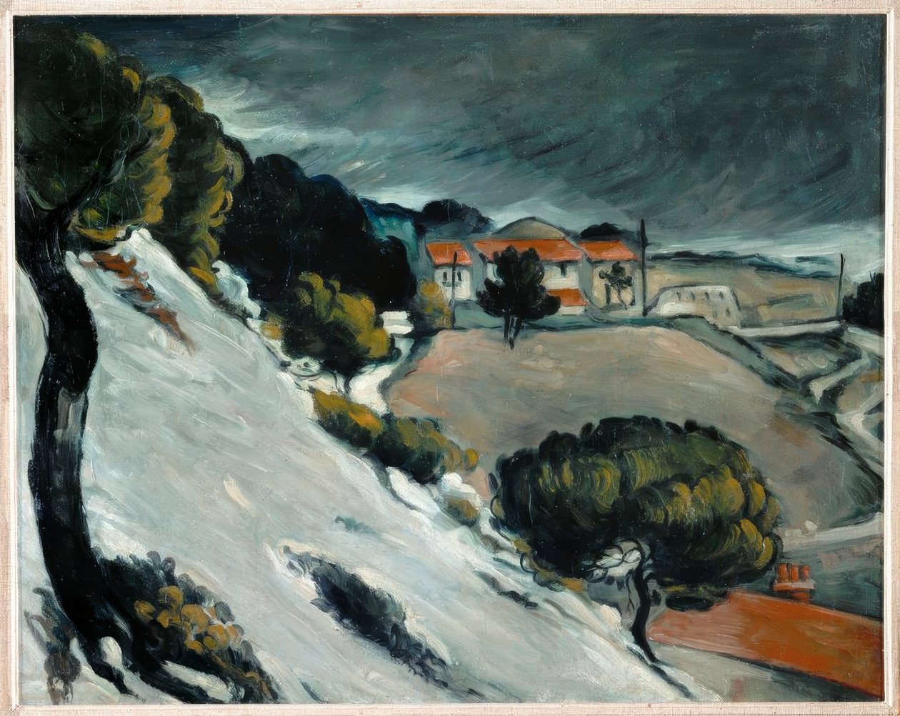 Sneeuwsmelt in L’Estaque door Paul Cézanne