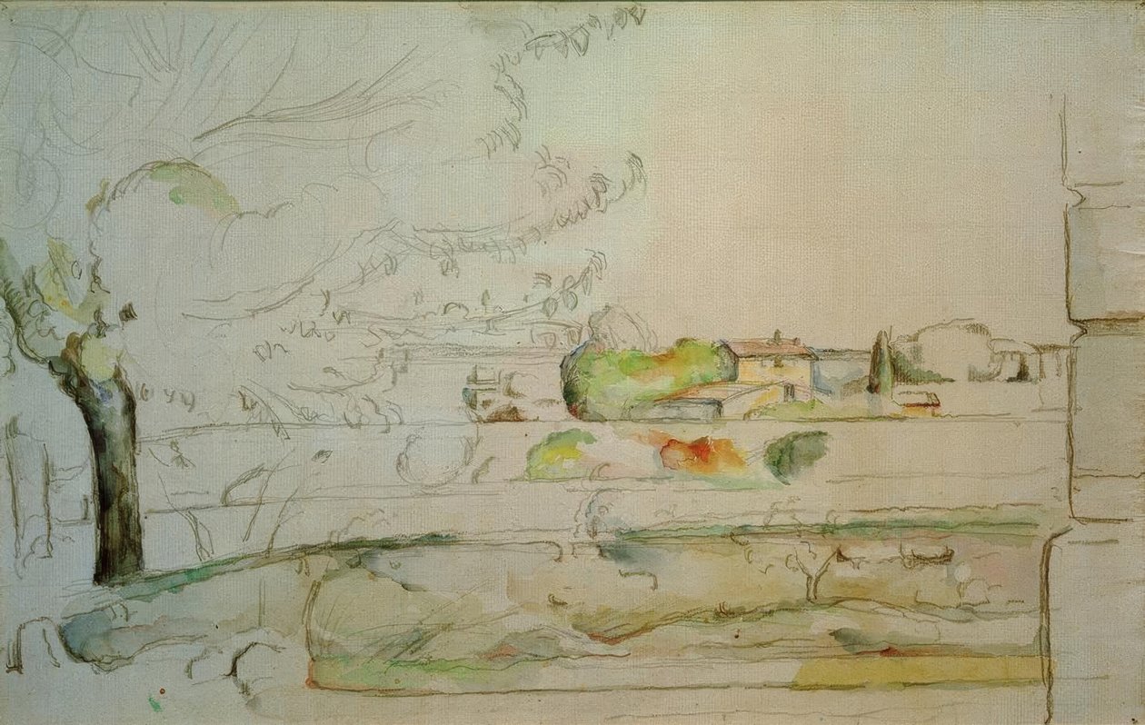 De vlakte van Bellevue door Paul Cézanne