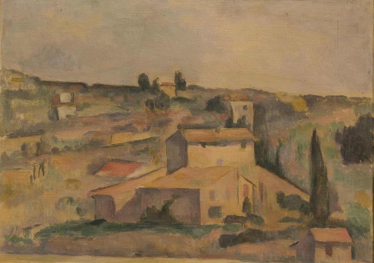 E.Fabbri (naar Cézanne), Landschap bij Bellevue door Paul Cézanne