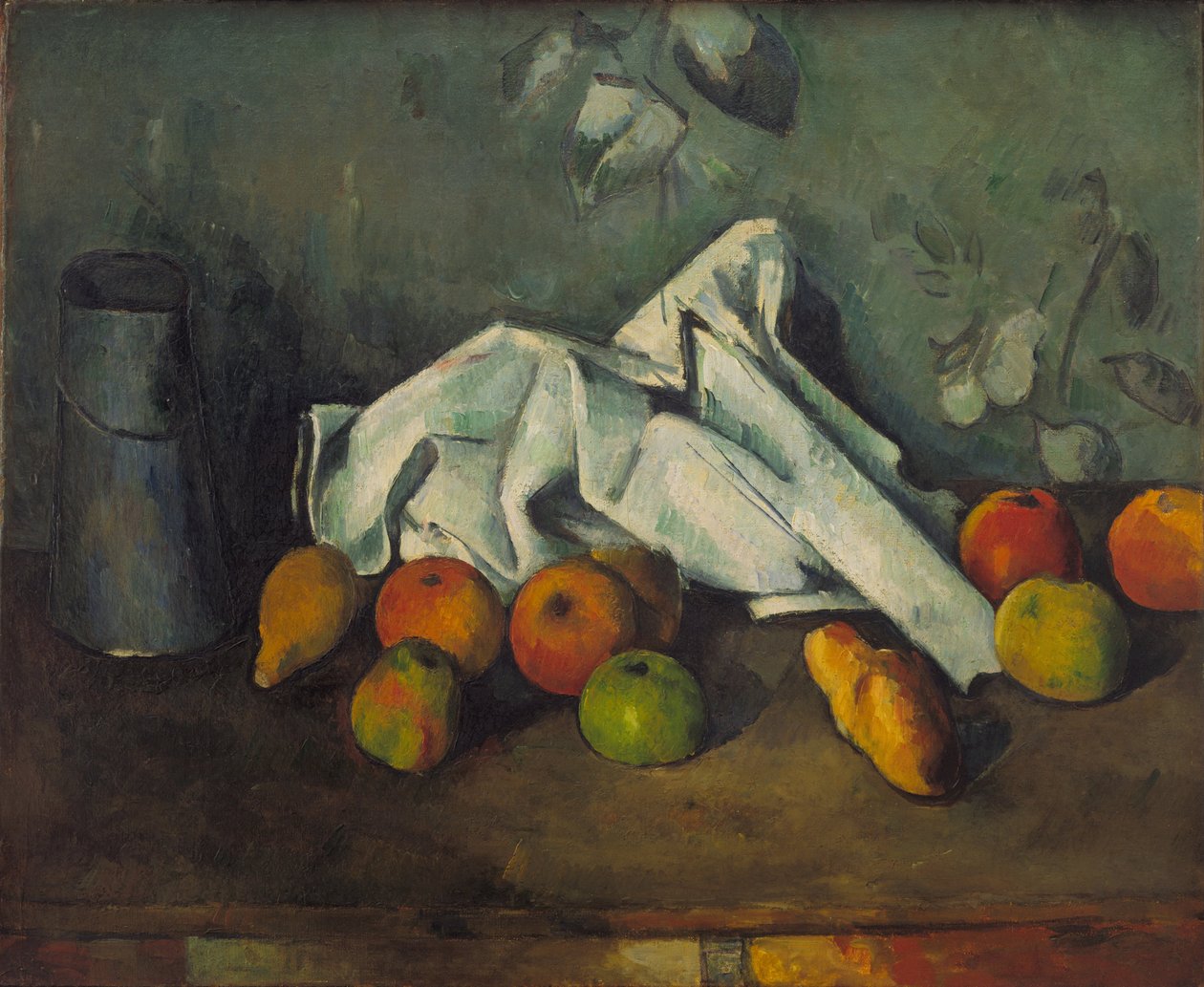 Melkkan en Appels, 1879-1880 door Paul Cézanne