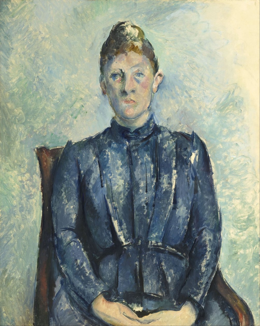 Portret van Madame Cézanne door Paul Cézanne