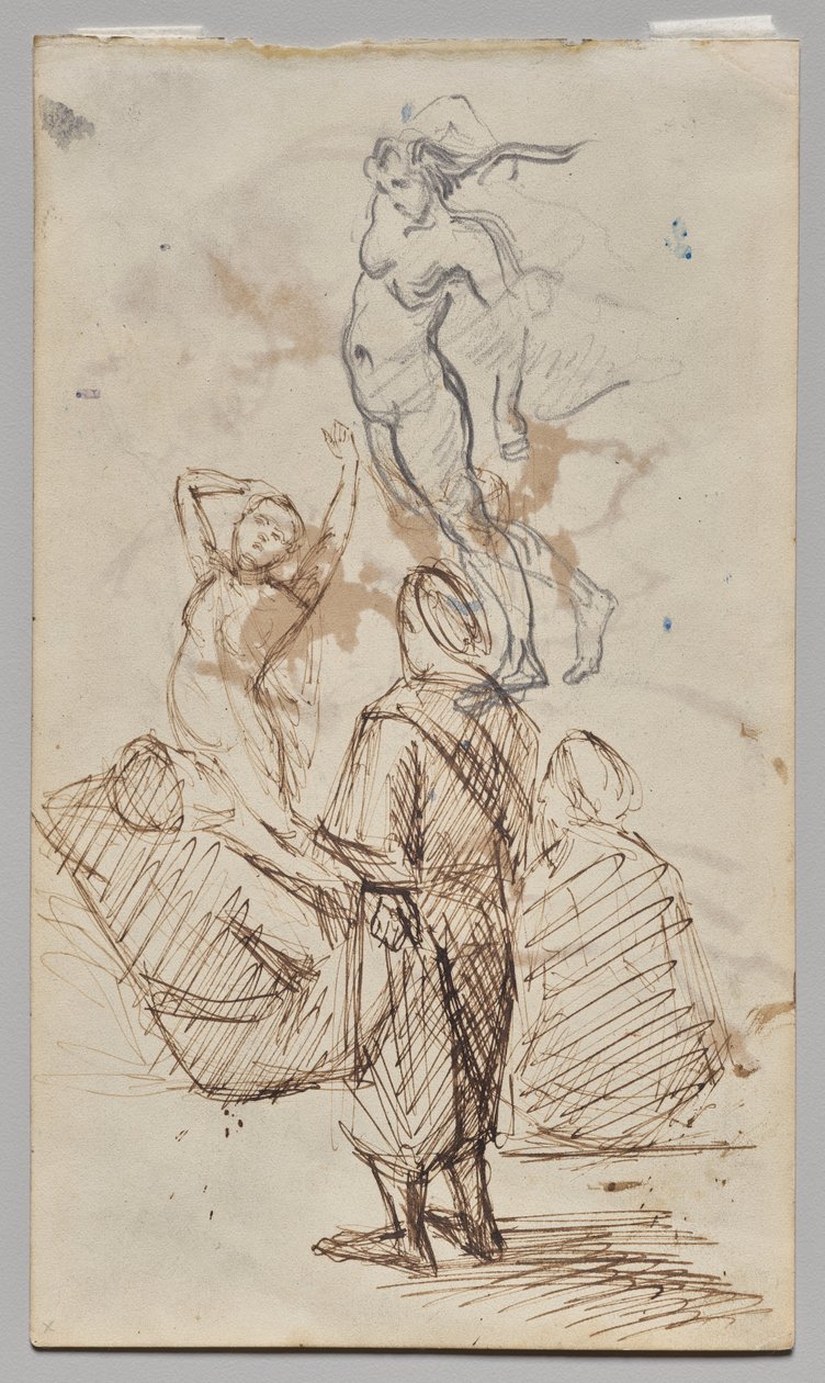 Blad met studies door Paul Cézanne