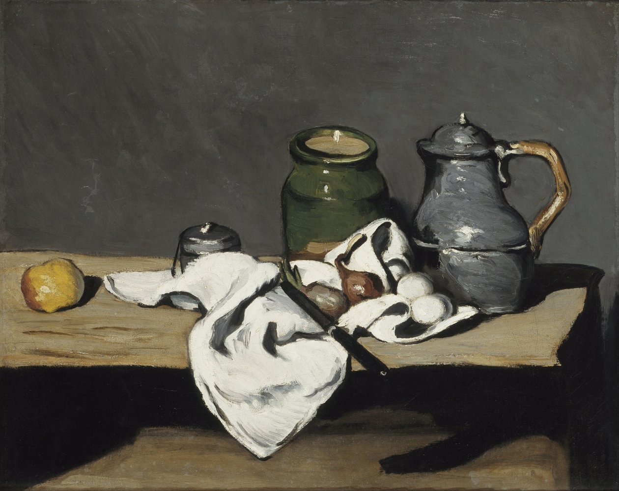 Stilleven met ketel, 1867-1869 door Paul Cézanne