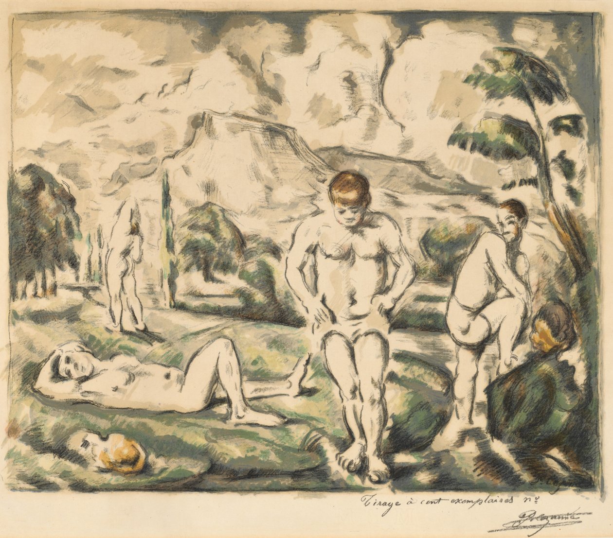 De Baders Grote Plaat door Paul Cézanne