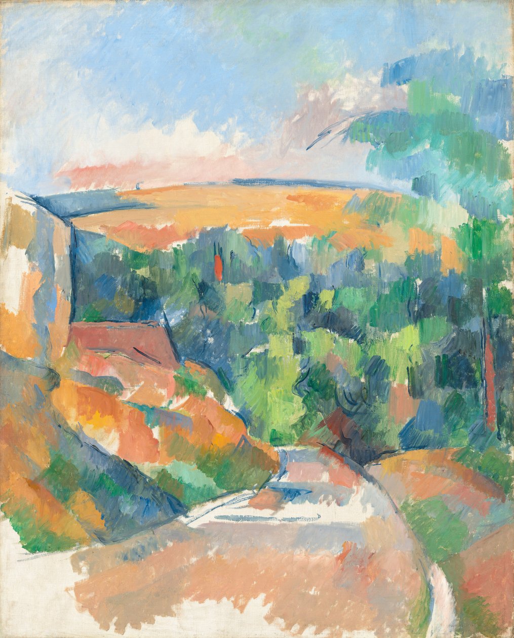 De bocht in de weg, 1900-1906 door Paul Cézanne