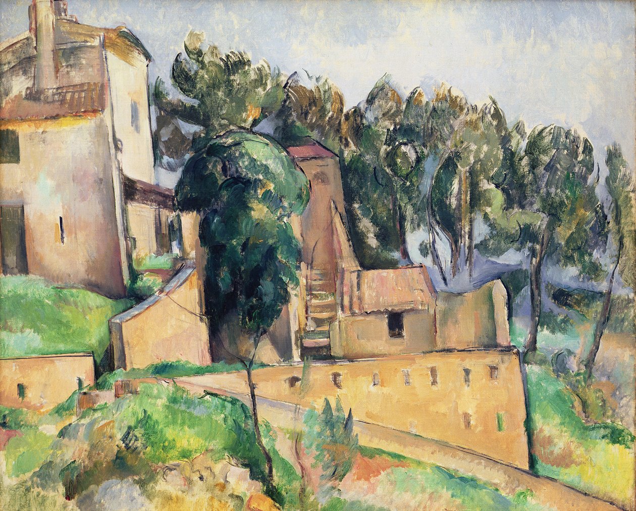 Het huis in Bellevue, 1890-92 door Paul Cézanne