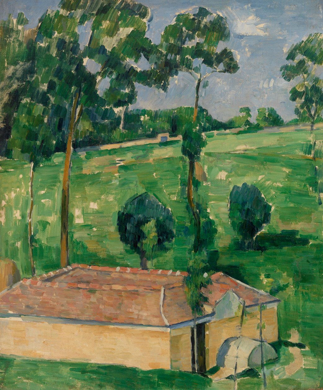 Het waterhuis door Paul Cézanne