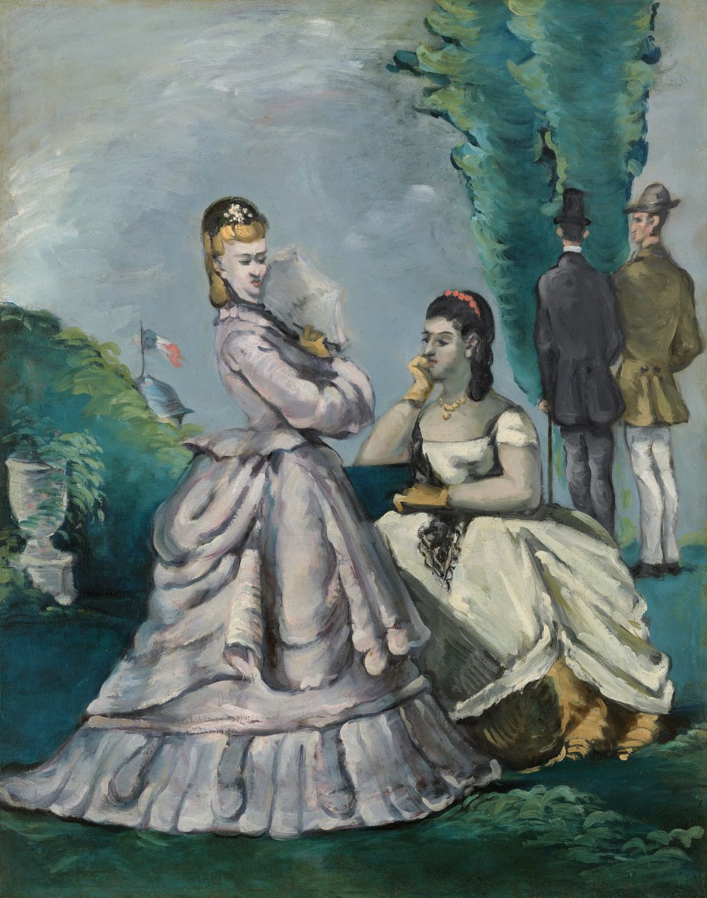 Het Gesprek, 1870-71 door Paul Cézanne