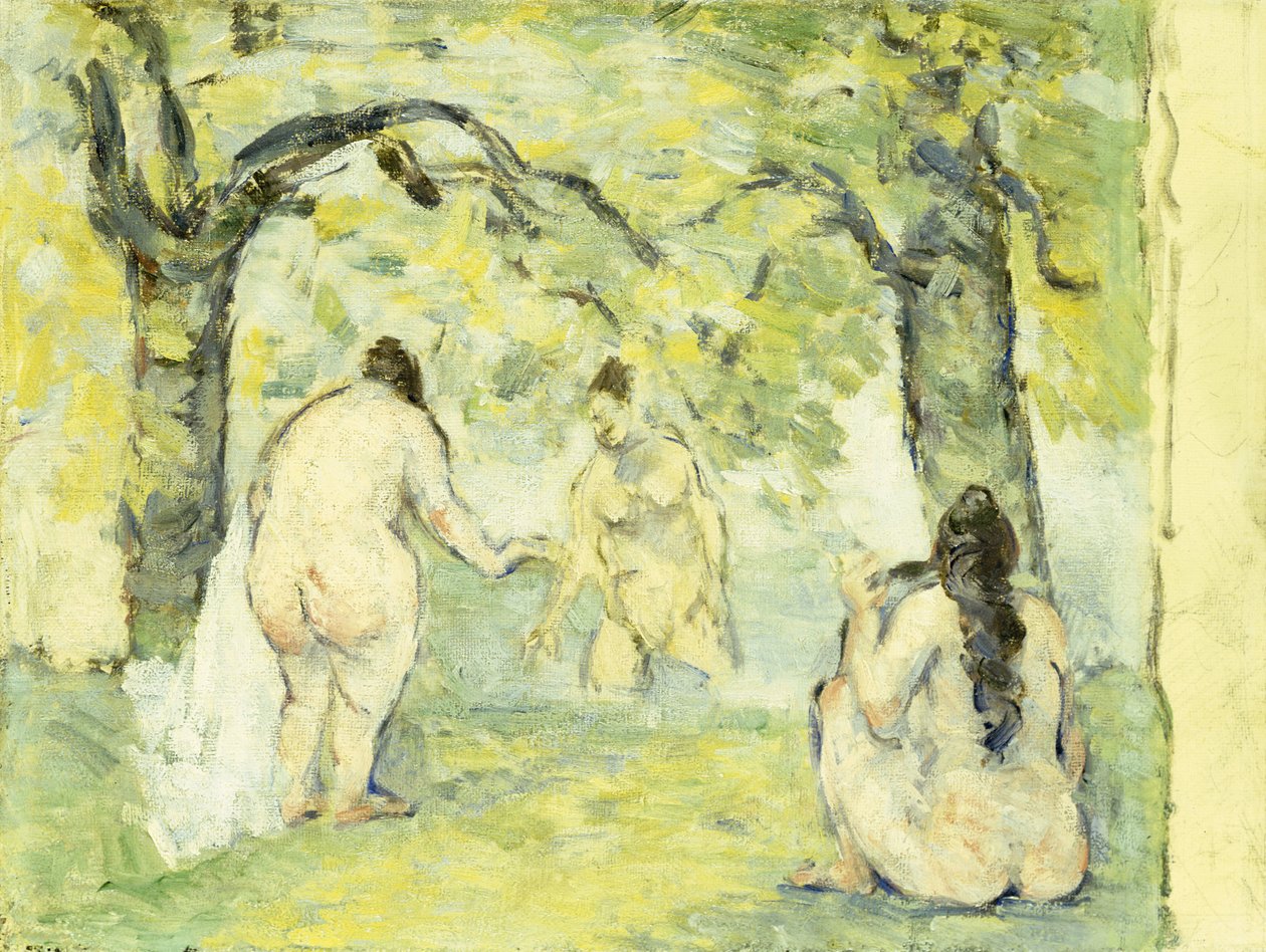 Drie baders, 1875-77 door Paul Cézanne