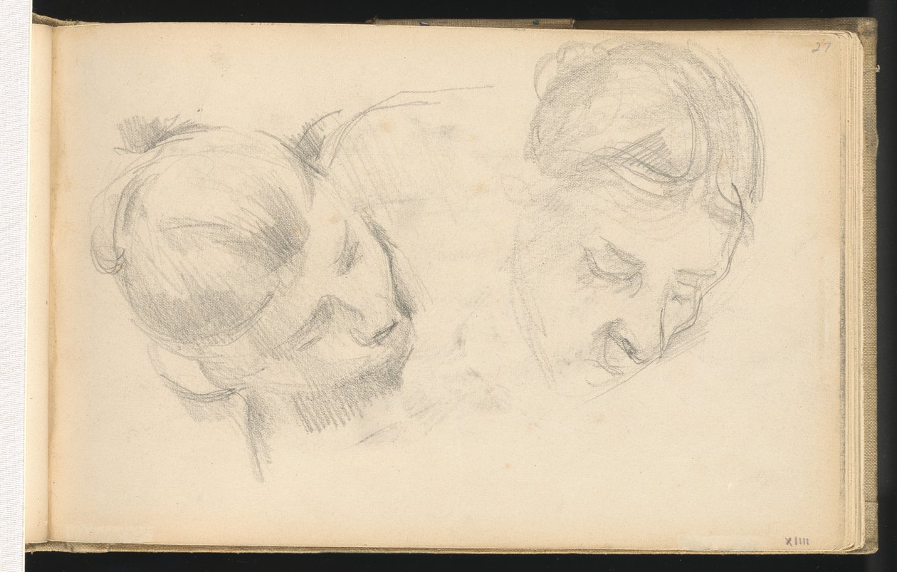 Twee Hoofden van Vrouwen door Paul Cézanne