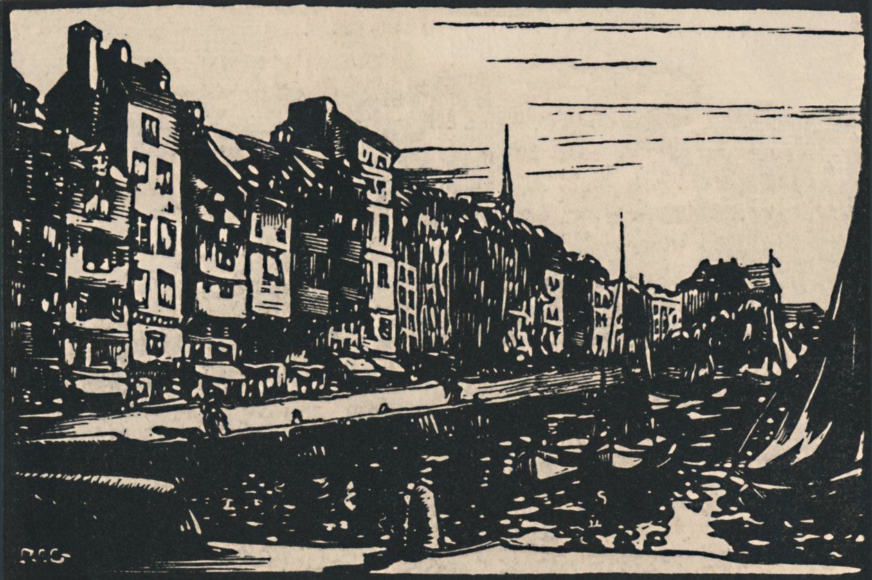 Honfleur - Le Vieux Bassin door Paul Elie Gernez
