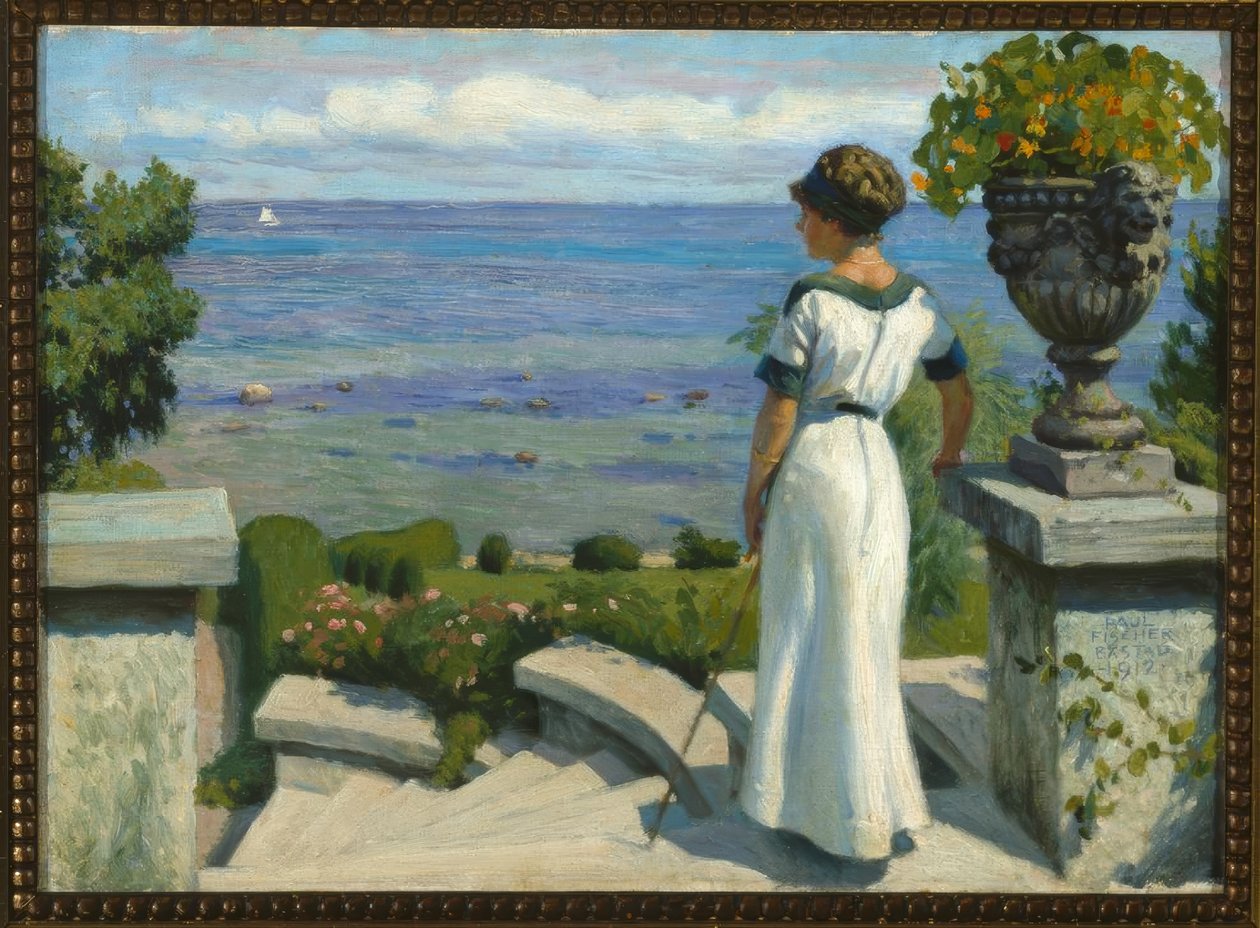 P.Fischer, Op het terras door Paul Fischer