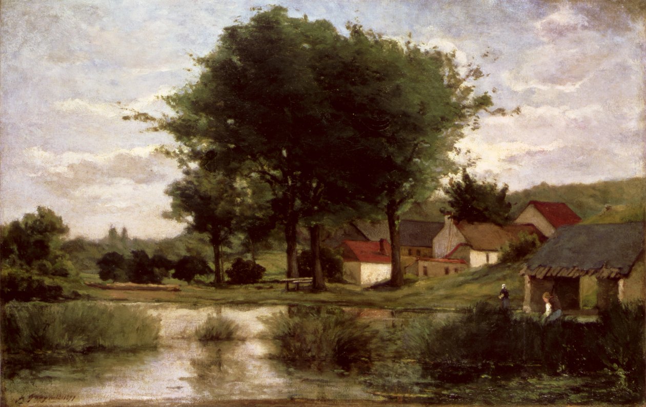 Herfstlandschap, 1877 door Paul Gauguin