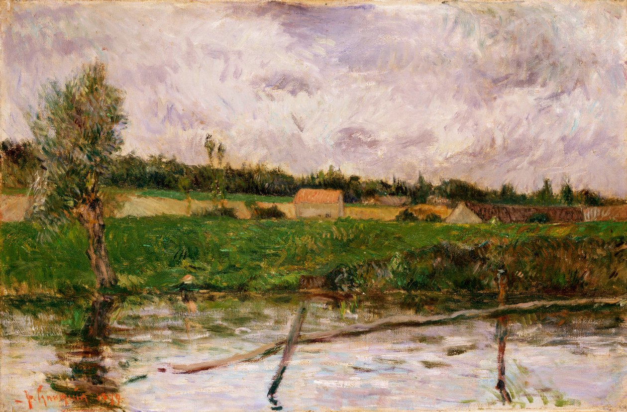 Bretagne Platteland, 1879 door Paul Gauguin
