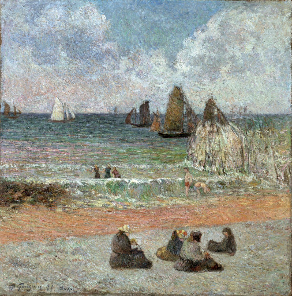 Kust bij Dieppe door Paul Gauguin