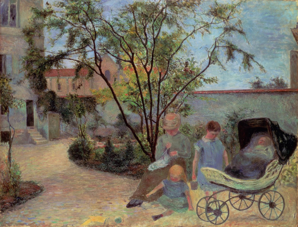 Figuren in een tuin, ca. 1881 door Paul Gauguin