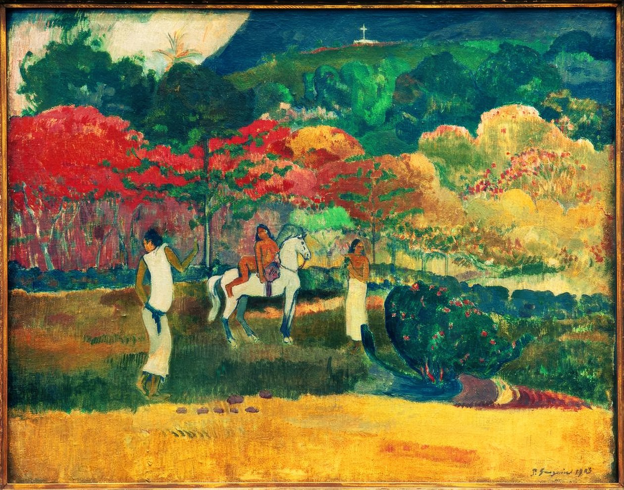 Vrouwen met wit paard door Paul Gauguin