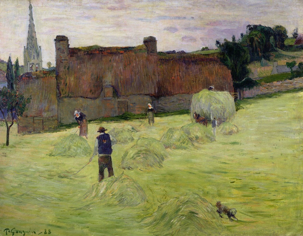 Hooien in Bretagne door Paul Gauguin
