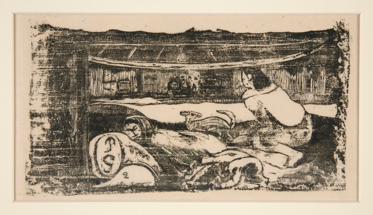 Interieur van een hut door Paul Gauguin