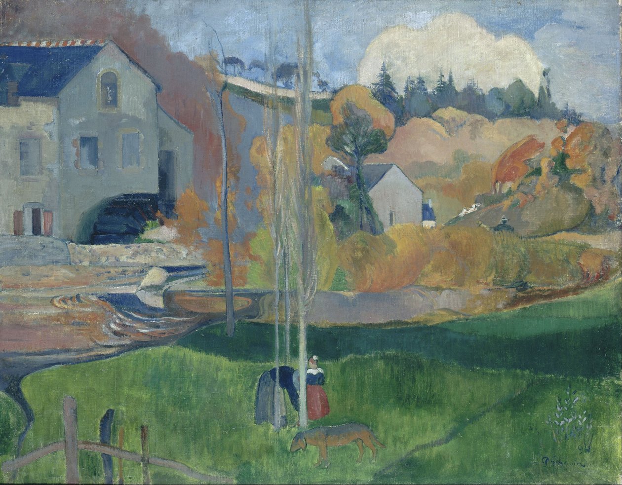 Landschap in Bretagne. De David Molen, 1894 door Paul Gauguin