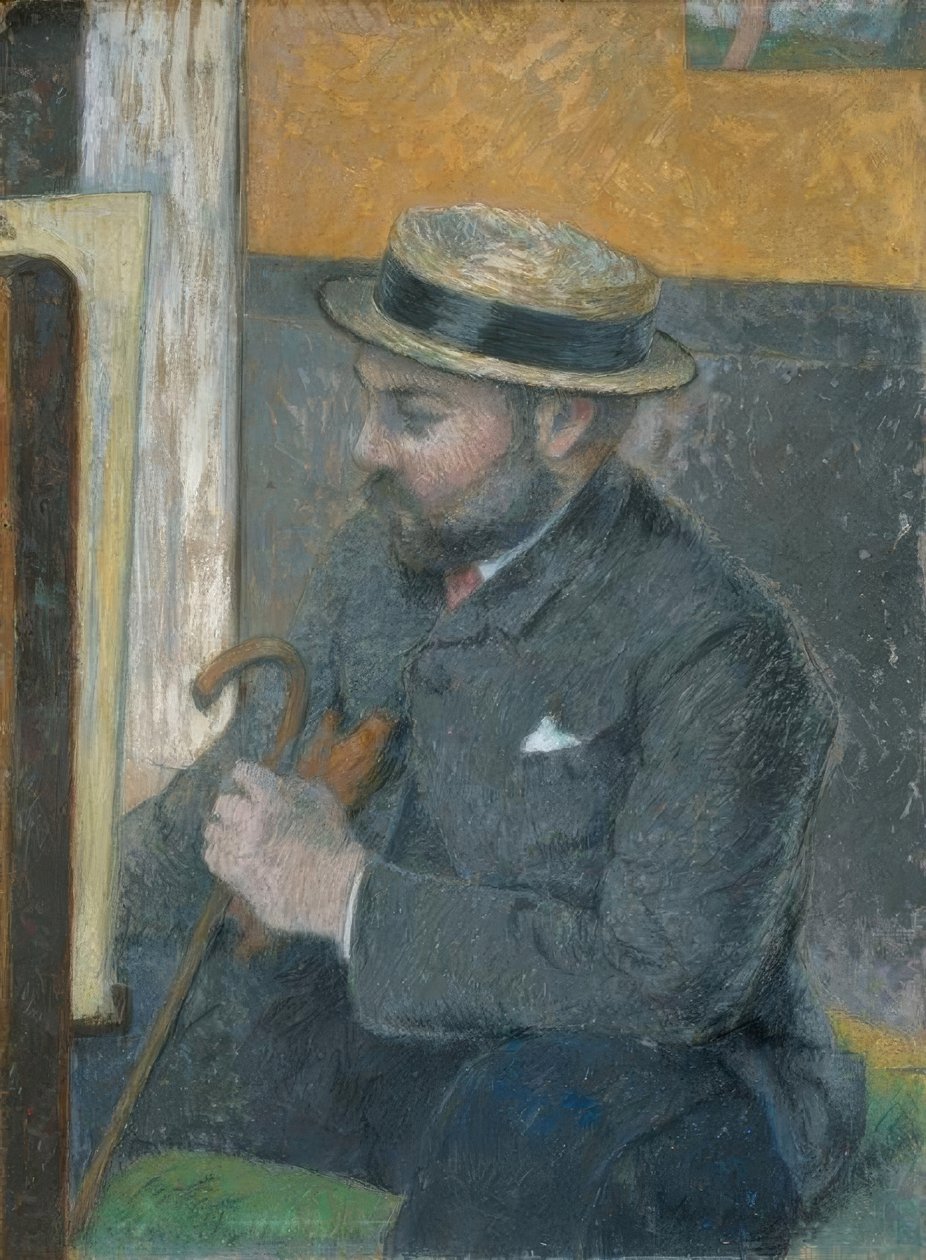 De man met de strohoed door Paul Gauguin