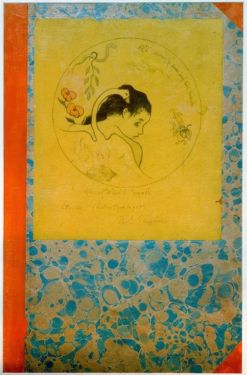 Ontwerp voor een bord - Leda door Paul Gauguin