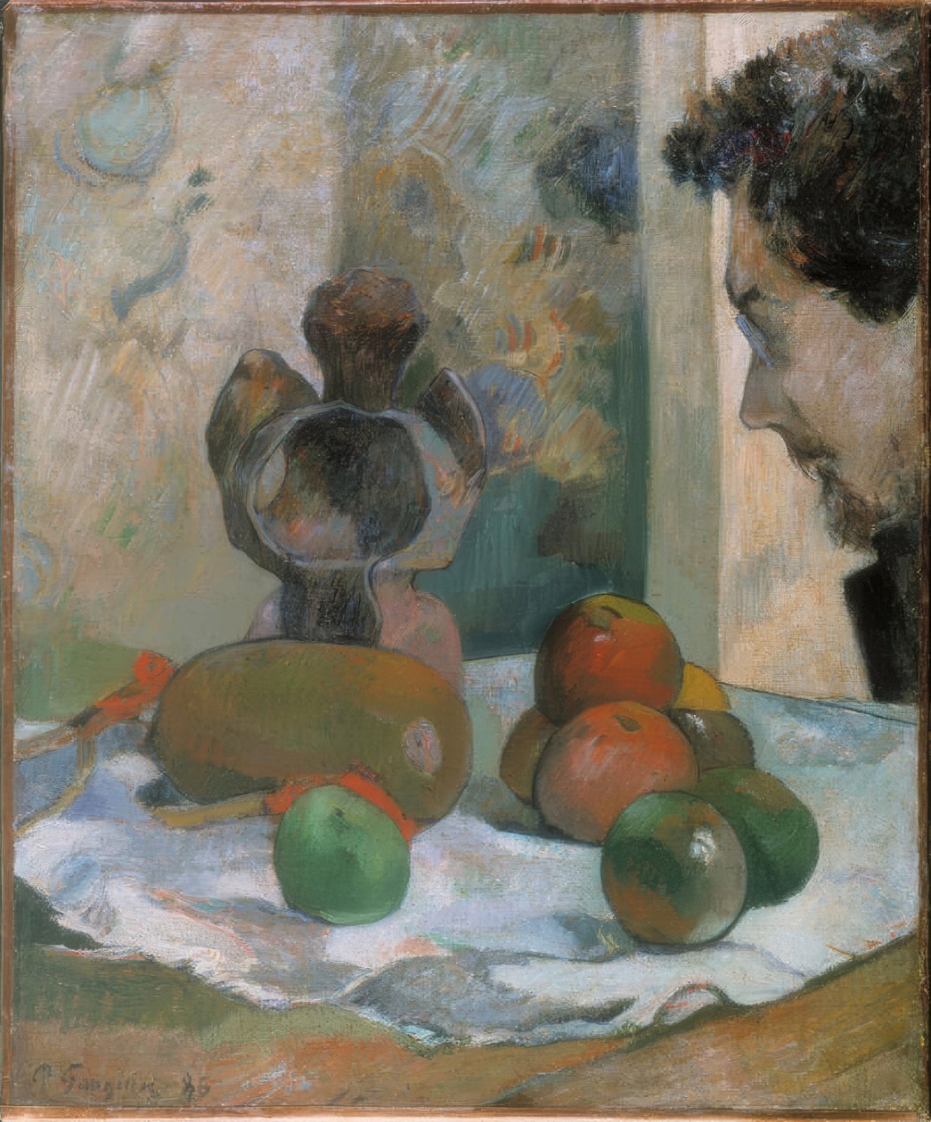 Stilleven met profiel van Laval door Paul Gauguin