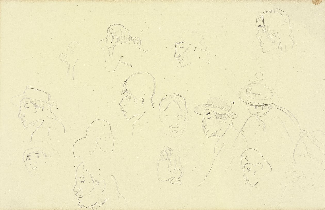 Studies van Hoofden en Figuren door Paul Gauguin