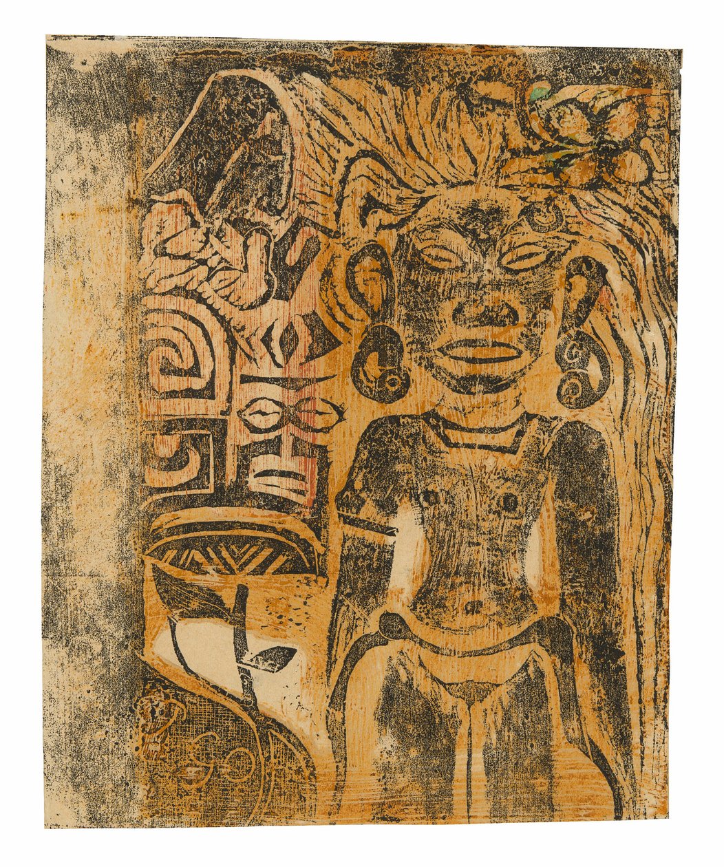 Tahitische idool—de godin Hina door Paul Gauguin