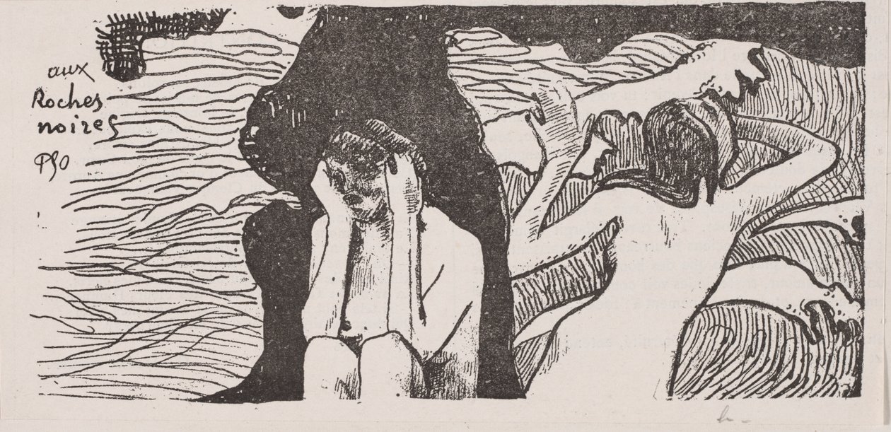 De Zwarte Rotsen door Paul Gauguin