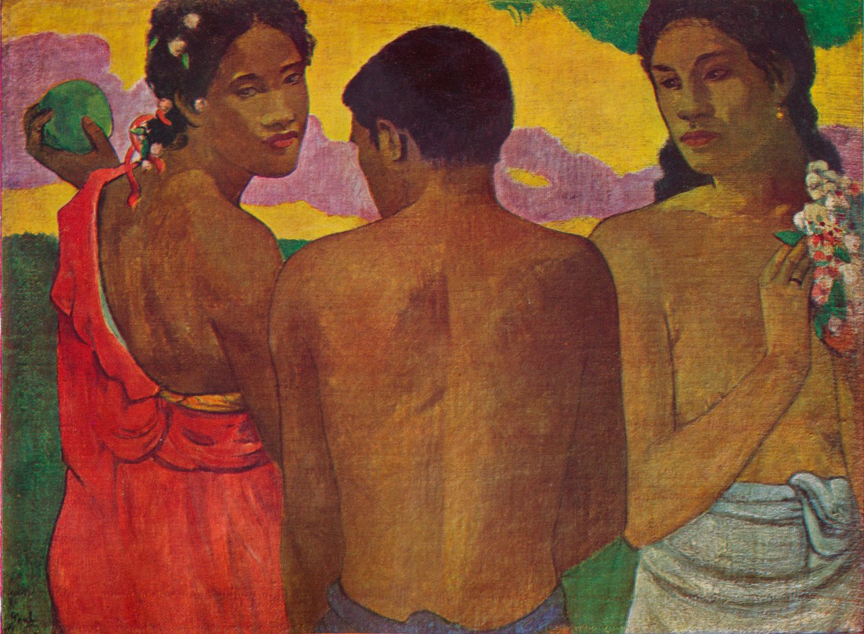 De drie Tahitianen, 1899 door Paul Gauguin