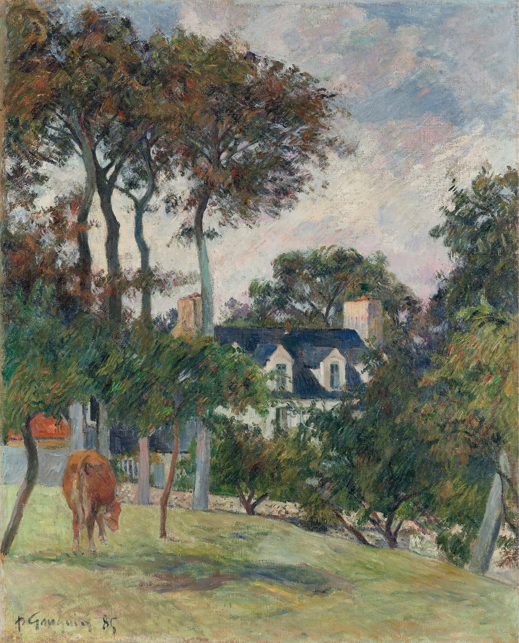 Het witte huis door Paul Gauguin