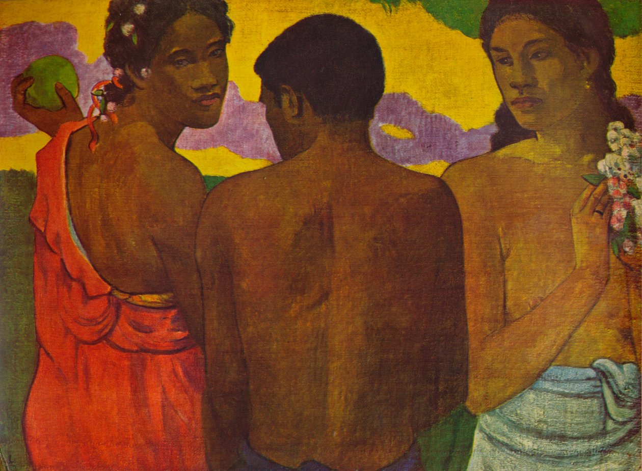 Drie Tahitianen, 1899, 1935 door Paul Gauguin