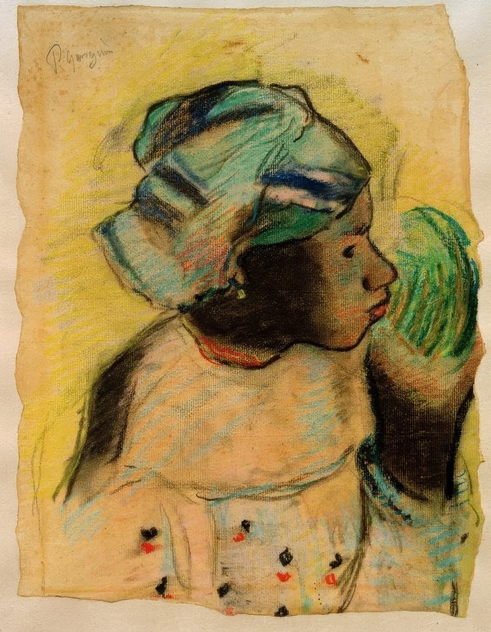 Hoofd van een vrouw, Martinique door Paul Gauguin