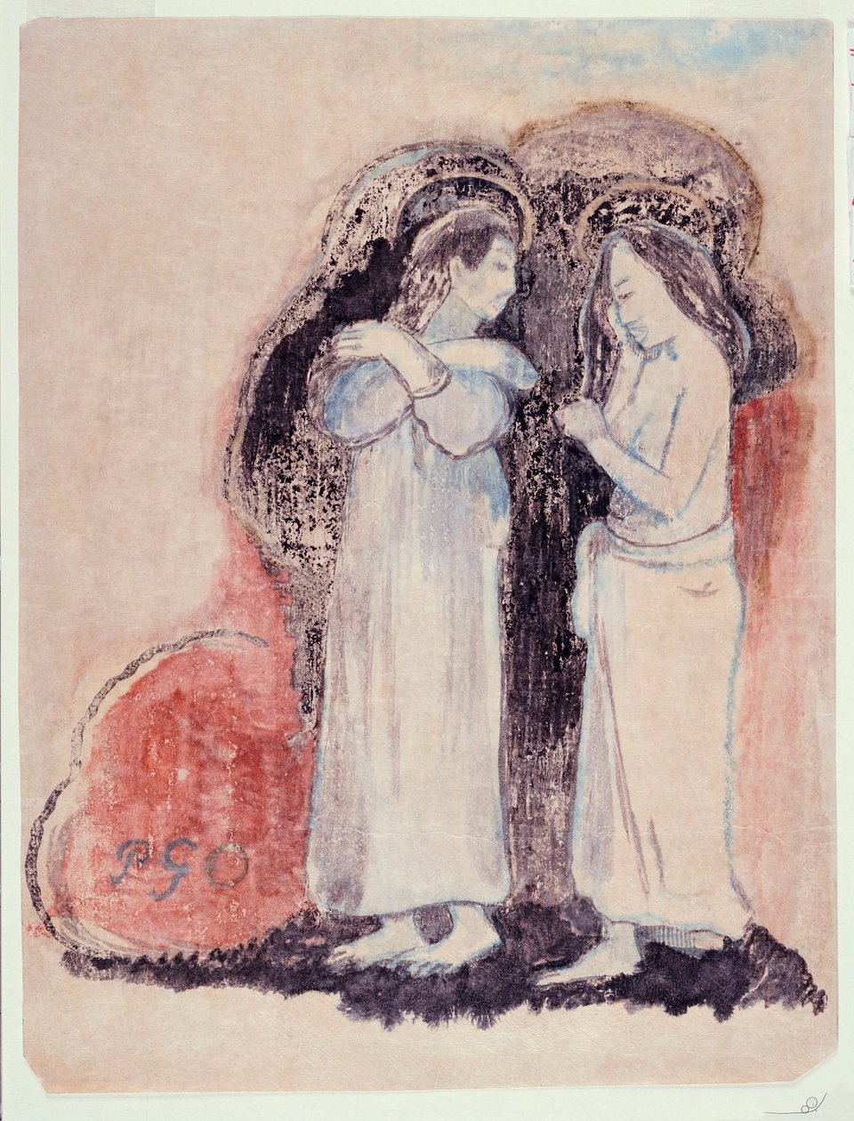 Twee staande Tahitiaanse vrouwen, 1894 door Paul Gauguin