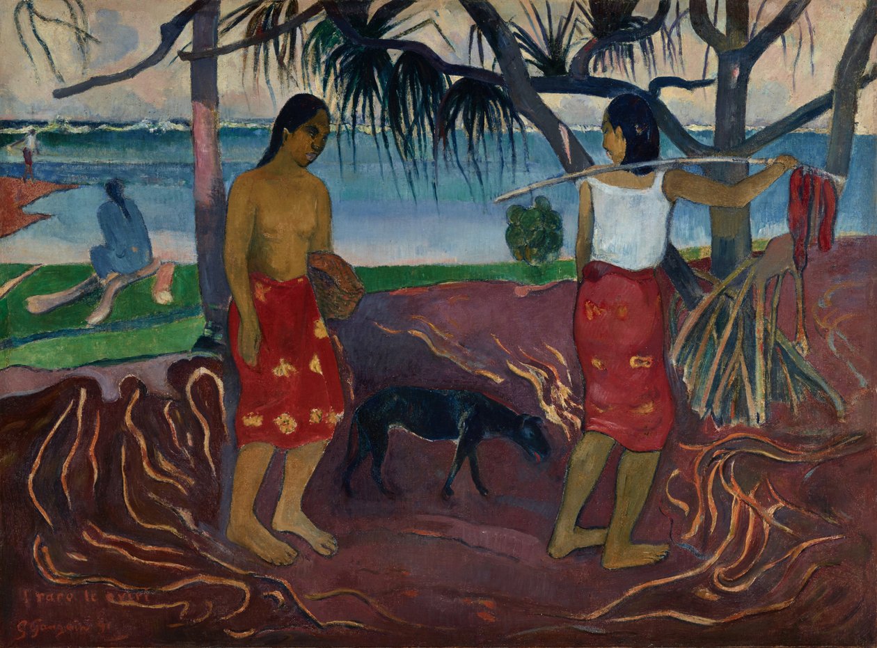 Onder de Pandanus door Paul Gauguin