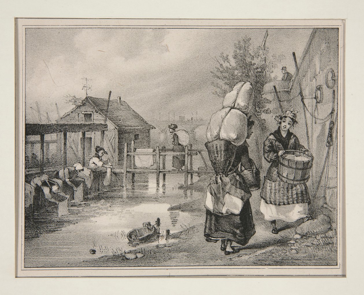 BLANCHISSEUSES door Paul Gavarni
