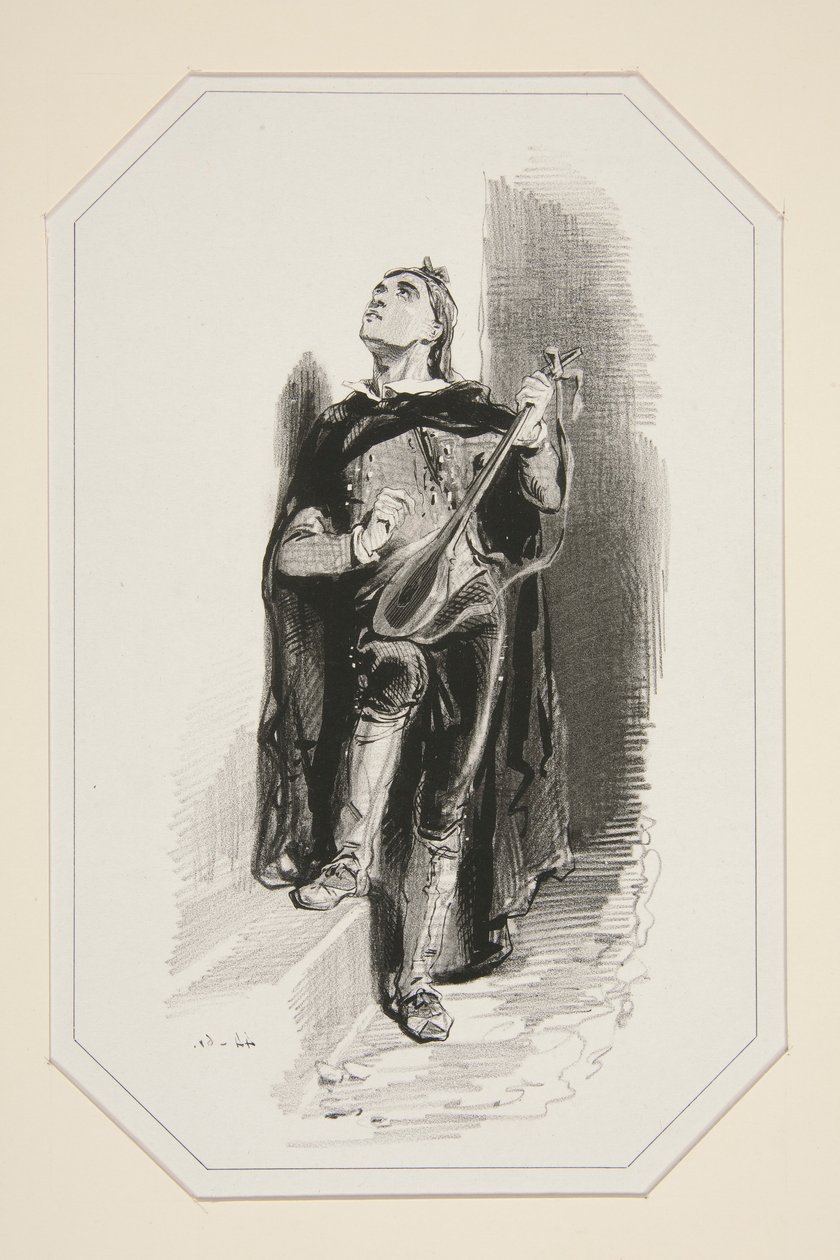 De Serenade door Paul Gavarni