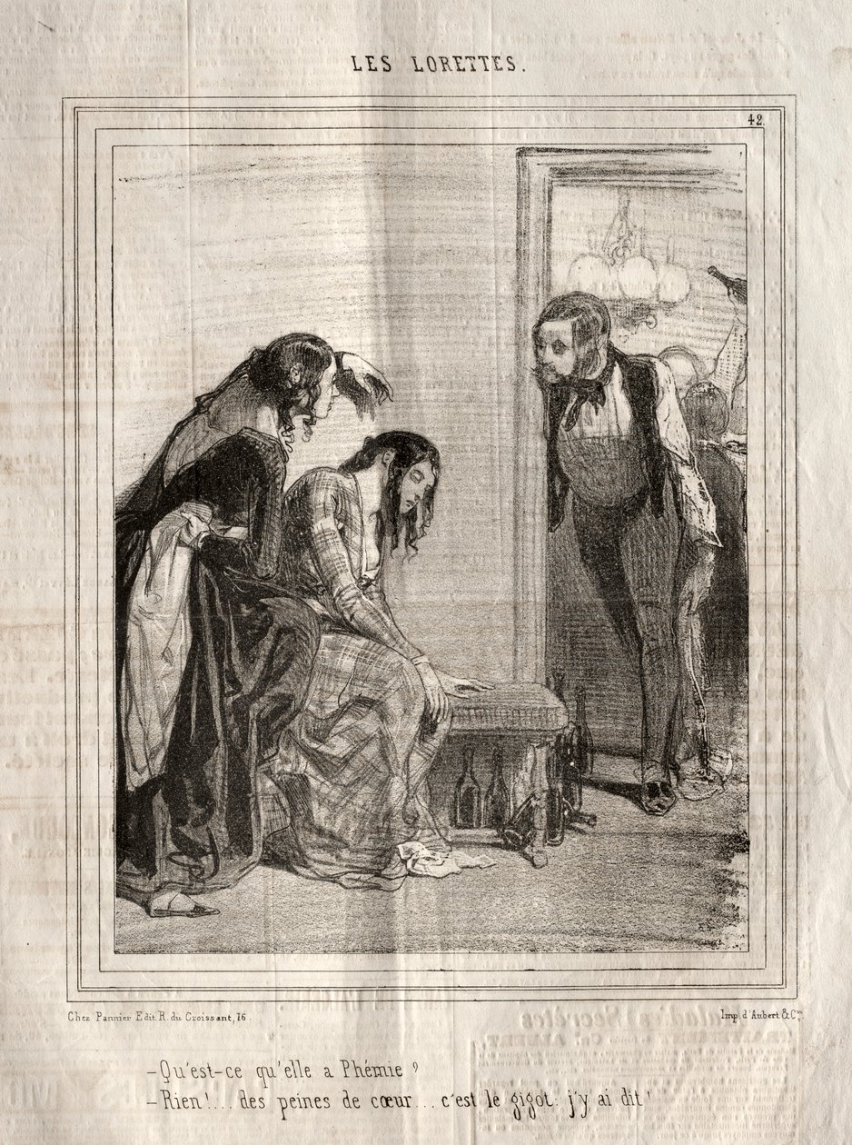 Les Lorettes, 1842 door Paul Gavarni